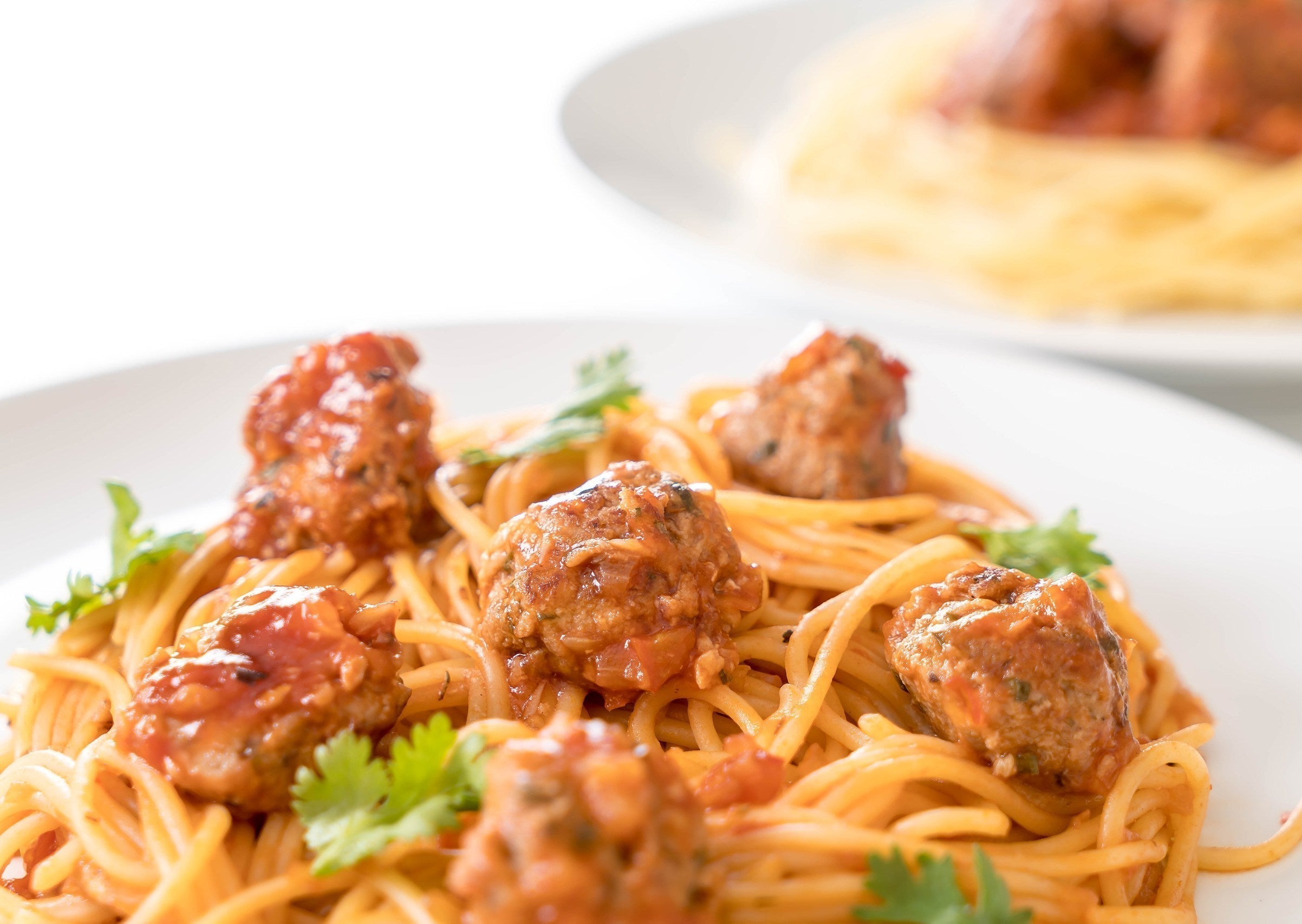 Beef meatball Albesi, tomato, garlic, olive oil, basil & parmesan